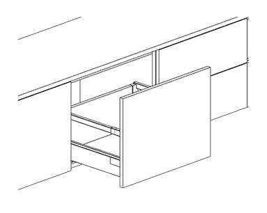 Element z enim izvlečnim predalom