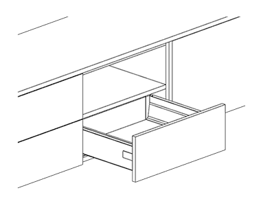 Polica zgoraj in predal spodaj