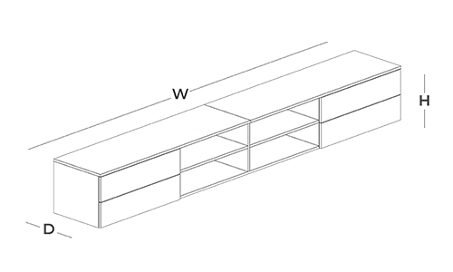 Spodnji element s predali in policami